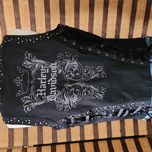 Euc!! Harley Davidson jean like vest - Picture 6 of 13